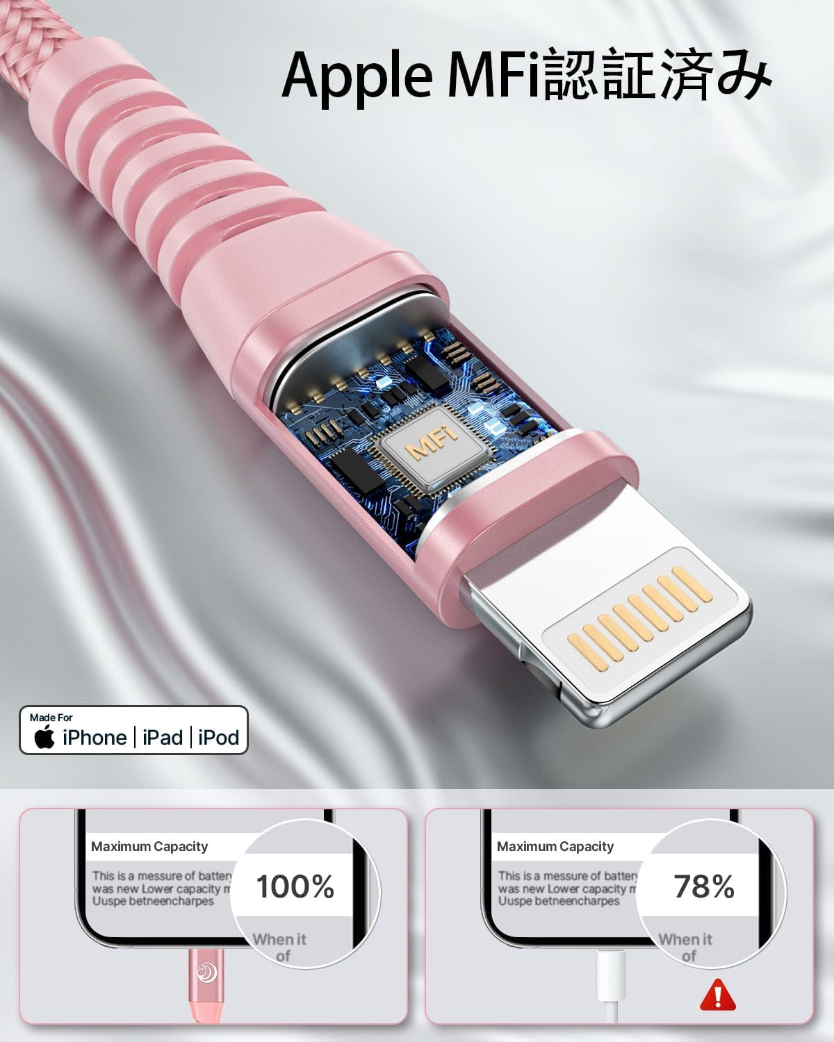 Amazon.co.jp: iPhone 充電ケーブル 【2M 2本セット】ライトニング